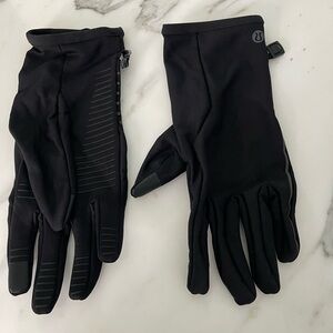 lululemon athletica Black Reflective Running Gloves